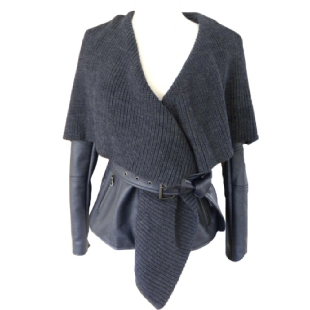 G.I.L.I. Sweater Knit Cascade Motorcycle Jacket - Deep Navy